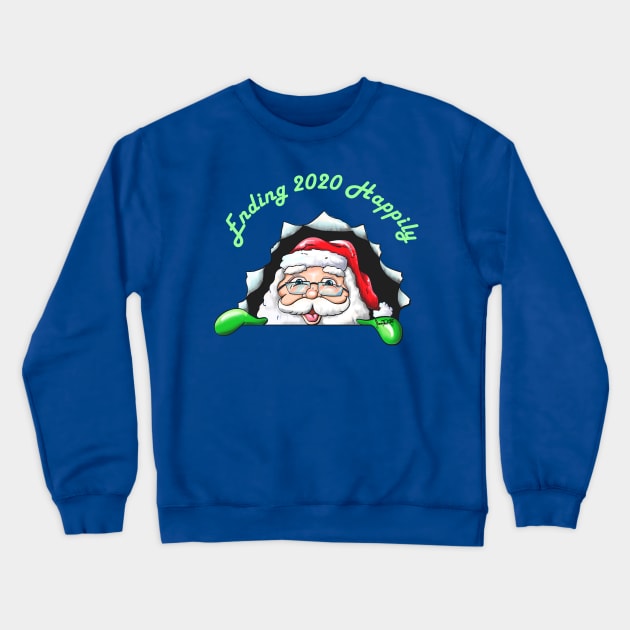 Santa Claus End 2020 happily 3D gift Crewneck Sweatshirt by SidneyTees